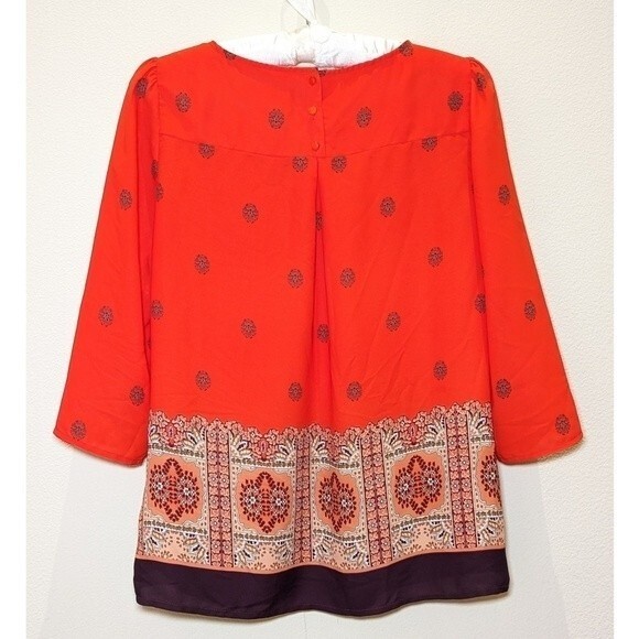 Anthropologie Maeve Rila Bordered Boho Printed Top - Picture 8 of 15